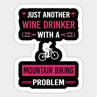 Wine Drinker Mountain Biking MTB Sticker